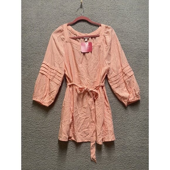 Isabel Maternity Ingrid  Pink  Square Neck Long Sleeve XXL  Blouse Top New - Picture 1 of 9